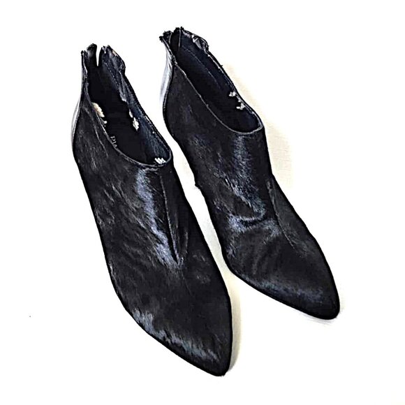 RW & CO black pointy toe calf hair high heel ankle boots - Please read carefully - Picture 2 of 11